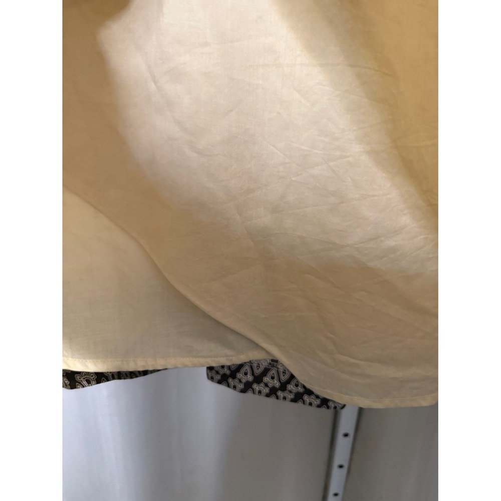 Ann Taylor Loft Womens 12 Cream Brown Medallion Print Pleated A-Line Skirt - Picture 5 of 5